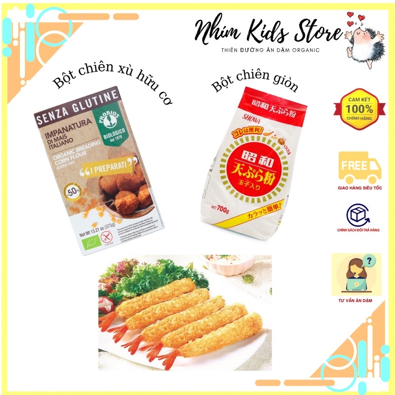 Combo Bột chiên xù hữu cơ và bột chiên giòn (Date xù 8/2022, date giòn 1/2023)