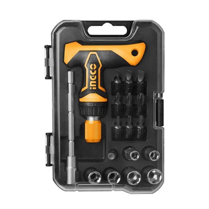 Bộ tuốc nơ vít tay cầm chữ T 18 chi tiết INGCO HKSDB0188
