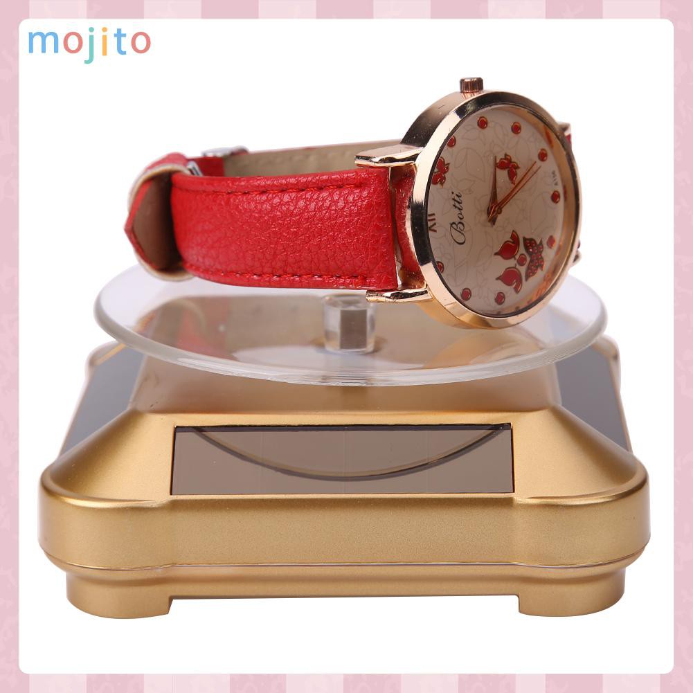 MOJITO New Solar Showcase 360 Turntable Rotating Jewelry Watch Ring Display Stand