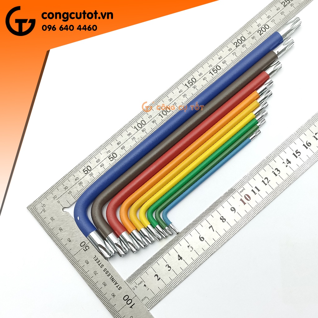Bộ 9 cây lục giác bông đánh mã mầu T10 - T50 LS LS200111