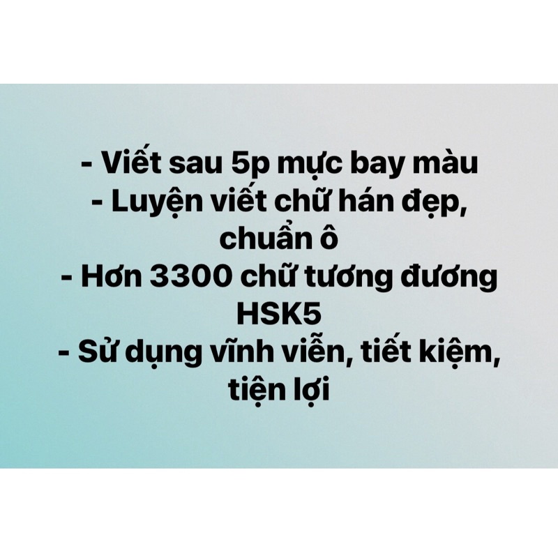 Vở tập viết chữ hán theo ô vuông, luyện viết tiếng trung tặng bút và ngòi bay màu