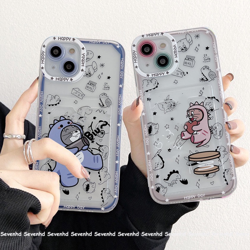 Ốp Điện Thoại Mềm Trong Suốt Có Ngăn Đựng Thẻ Cho iPhone 14 13 12 11 Pro Max X XR Xs Max 8 7 6 6s Plus SE 2020