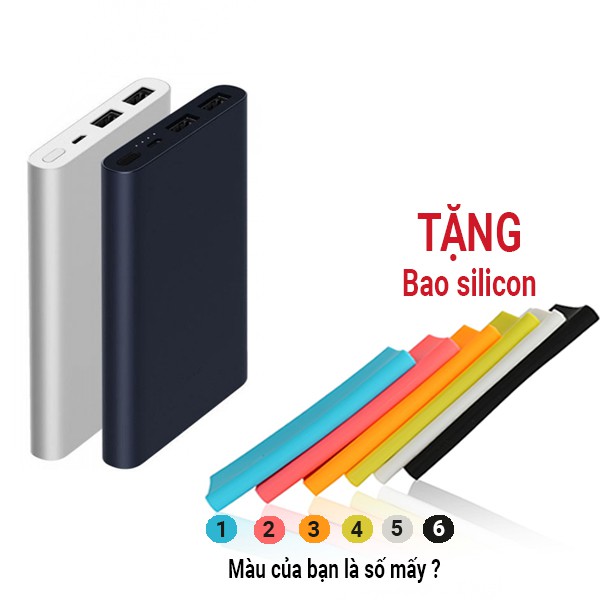 Sạc Dự Phòng Xiaomi 10000mah Gen 2S 2018 Tặng Vỏ bao Silicon Chất lượng