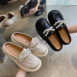 Giày lười mũi tròn đế cao vừa phải thời trang cá tính