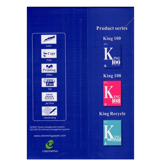 Giấy In/ photocopy KING 100 -  Định lượng70gsm - 500 tờ/1 tập