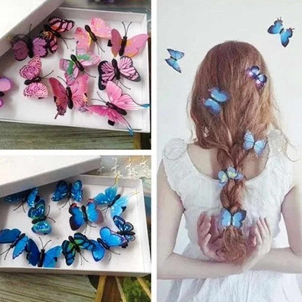 Bộ 5 kẹp tóc hình bươm bướm nhiều màu độc đáo thời trang cho nữ