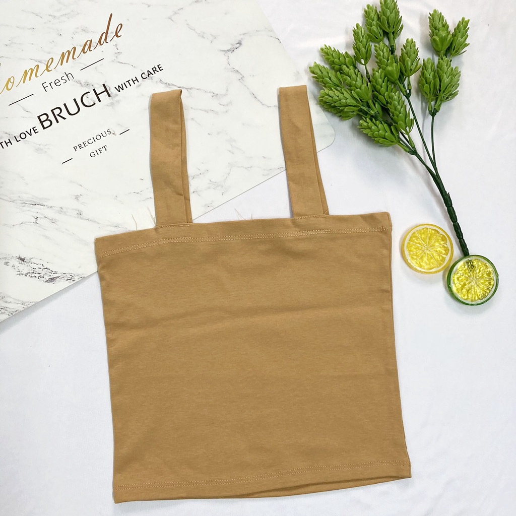 Áo 2 dây bảng to Freesize từ 40-45kg thun dày đẹp mịn - DÁNG CROPTOP - AO23