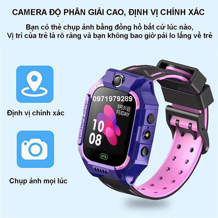 Đồng hồ thông minh trẻ em Z66-Đồng Hồ Định Vị-Lắp Sim,Chống Nước,Có Camera,Chống Mất,Nghe Gọi-Bảo Hành 12 Tháng