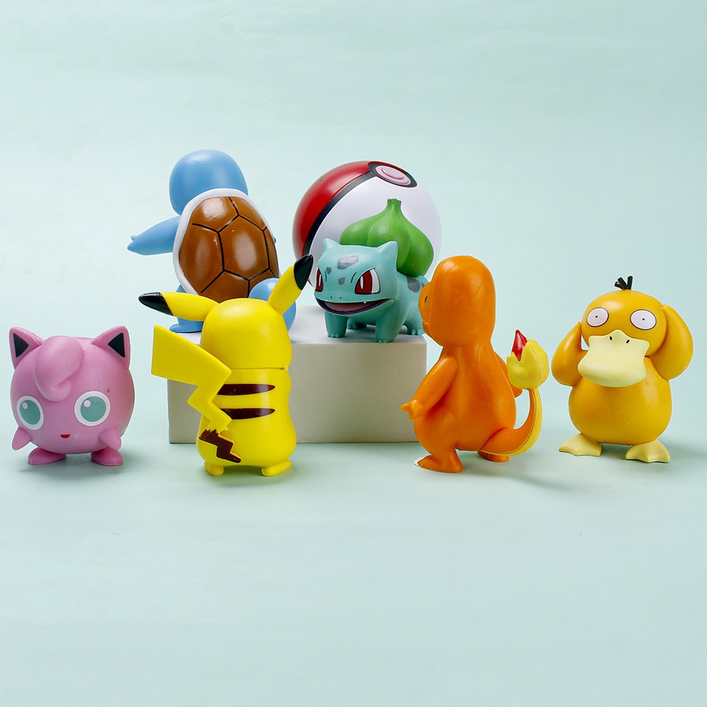 Pokemon 6CM Mô Hình Nhân Vật -Pikachu, Squirtle, Bulbasaur, Charmander, Psyduck &amp; Jiggly