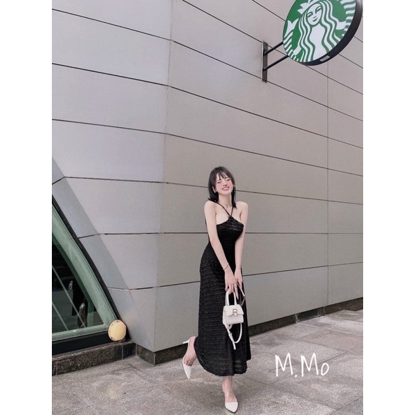 Đầm body ôm 2 dây nhúng eo form dài tôn dáng sang trọng