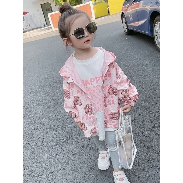 Áo khoác gió phong cách Hàn Quốc cho bé gái