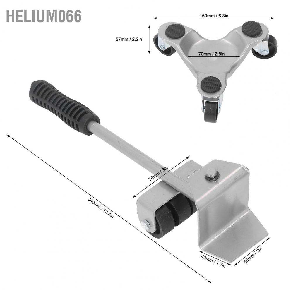 5 CÁI bánh xe di chuyển đồ nội thất Thang nâng tam giác có bánh xe nhỏ cho hàng hóa nặng trong nhà Helium066