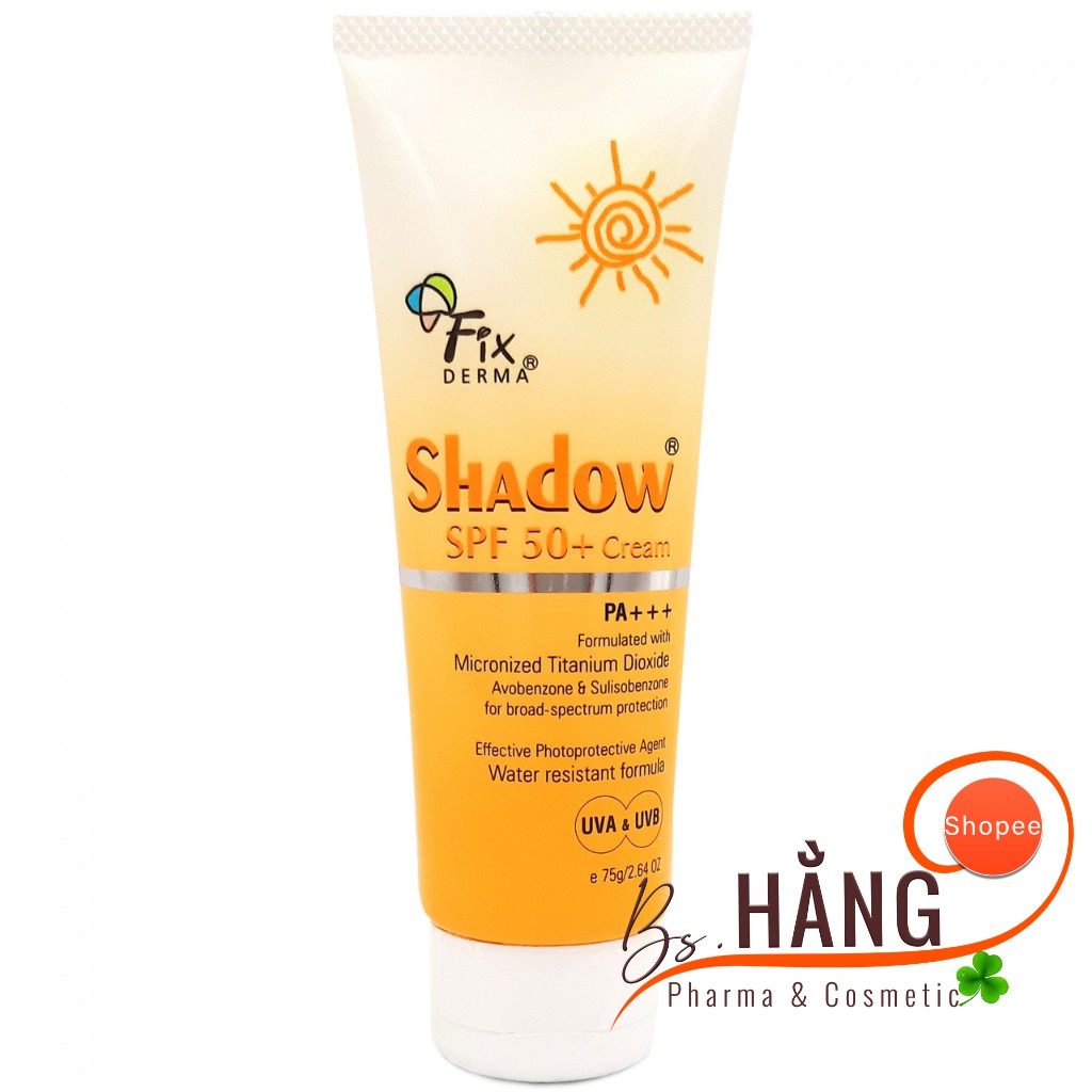 ✅[Chính Hãng] Kem Chống Nắng Fixderma - Fixderma Shadow SPF 50+ Cream - Chống Nắng, Dưỡng Da, 75g