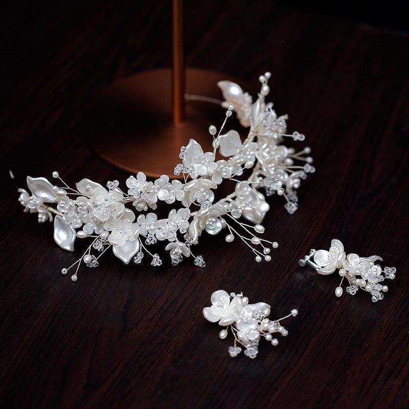 [Aishang Đẹp] Băng Đô Cài Tóc Đính Ngọc Trai Thủ Công Phong Cách Mori Hàn Quốc Phụ Kiện Cho Cô Dâu Ngày Cưới