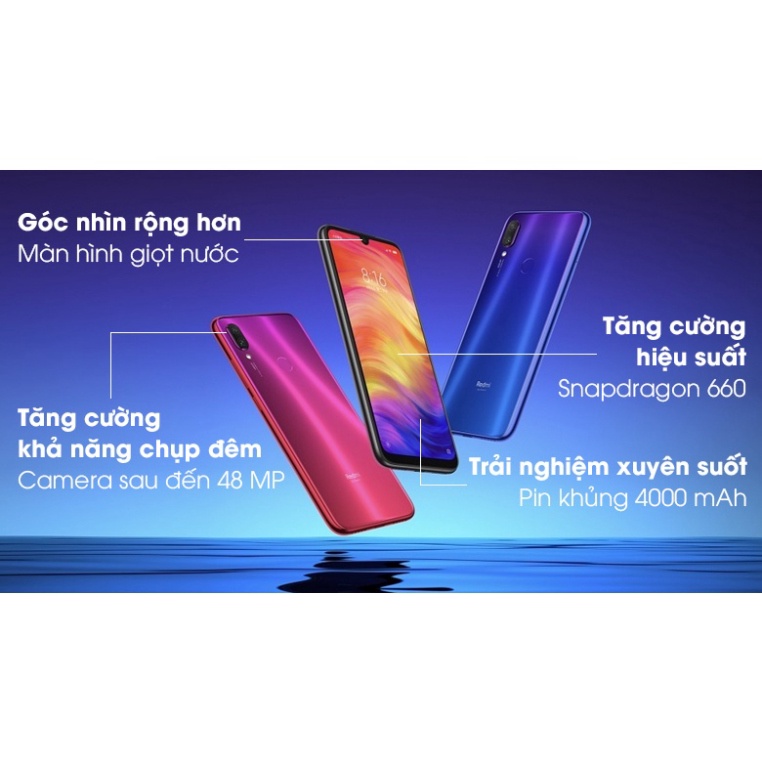 {Sập giá}Điện thoại Xiaomi Redmi Note 7 2sim bộ nhớ 64G ram 4G, Camera siêu nét MSP 021