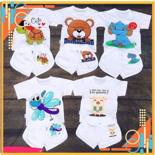 Set 5 bộ cộc tay chuồn chuồn cotton 2c cho bé 3-14kg