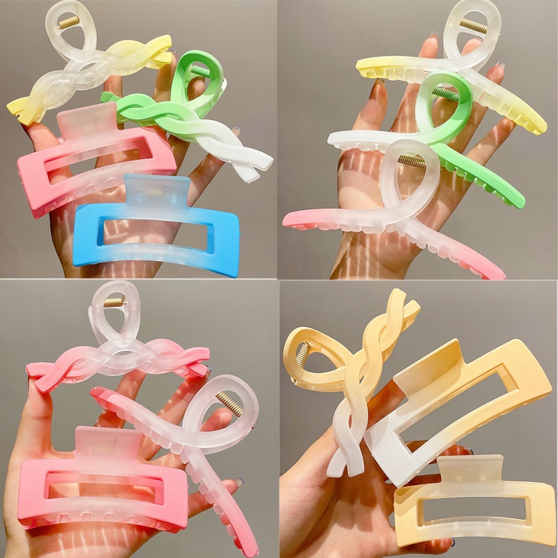 Kẹp Tóc Cỡ Lớn Màu Gradient Phong Cách Hàn Quốc Thời Trang Cho Nữ