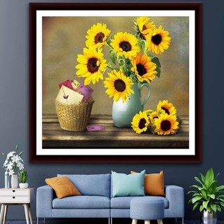 Tranh đính đá, Tranh đính đá Hoa Hướng Dương VS409 - Kích Thước 70x60cm