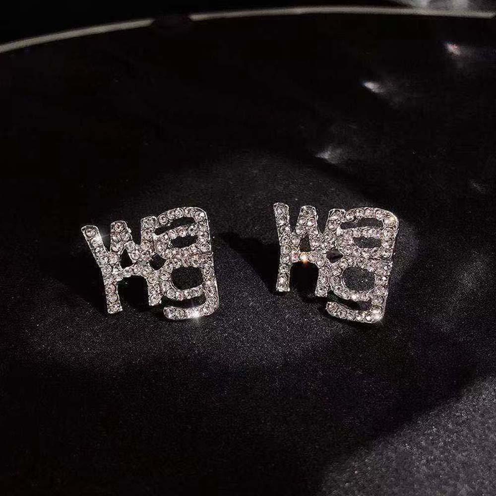 Bông Tai VANES1 Bằng Đồng Hình Chữ Phong Cách Hàn Quốc Cho Nữ|Khuyên Tai Lủng Lẳng Hình Học