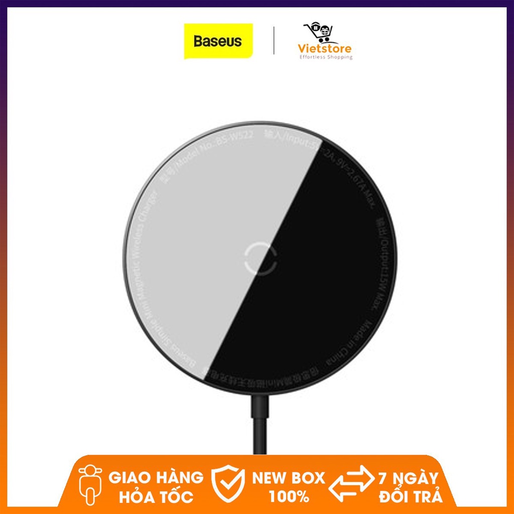 Đế Sạc Pin Từ Tính Baseus BS-W522 15W Không Dây Mini