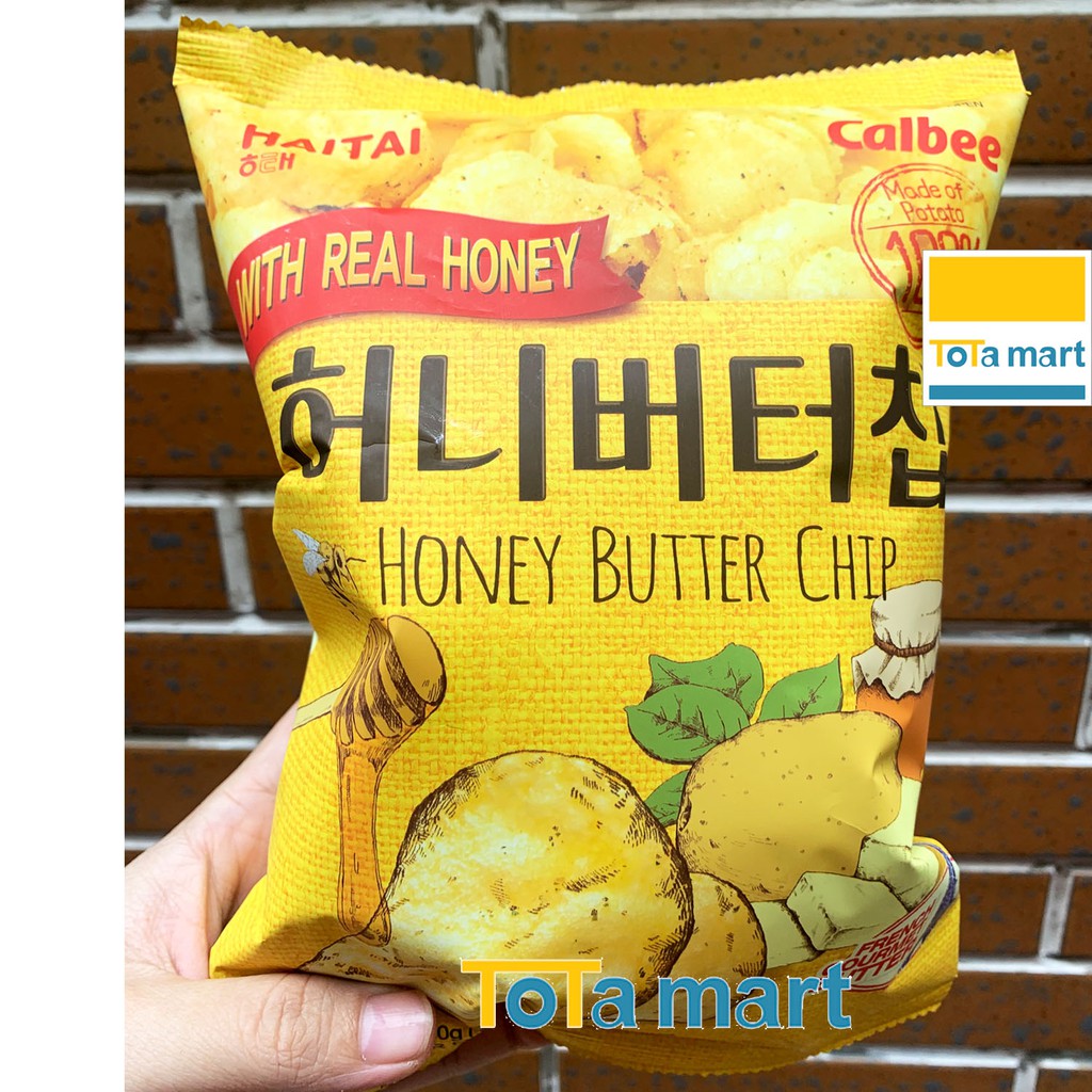 Snack khoai tây bơ mật ong HAITAI Calbee Hàn Quốc. HSD ghi bên dưới