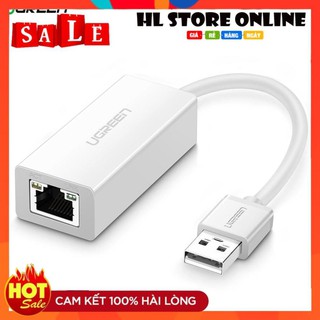 💖 Cáp USB ra Lan 2.0 Cho Macbook, Pc, Laptop hỗ Trợ Ethernet 10/100 Mbps Chính Hãng Ugreen 20253