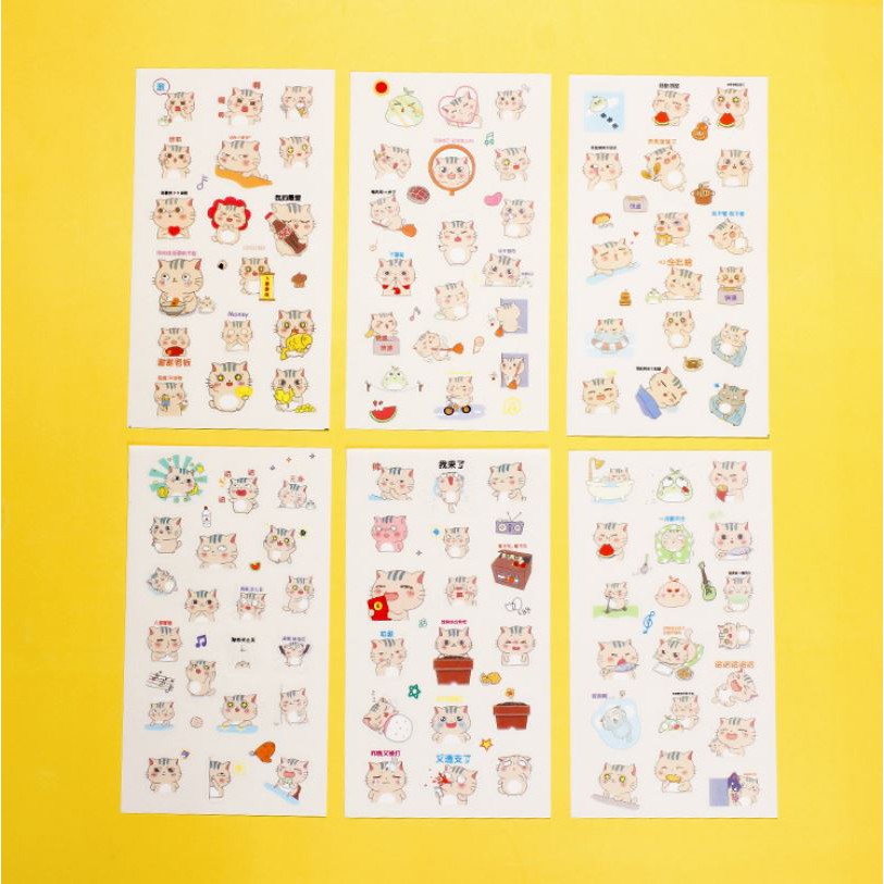 Bộ 06 Tấm Sticker Trang Trí Sổ Nhật Ký, điện thoại - Giao mẫu ngẫu nhiên - VPP Brendo