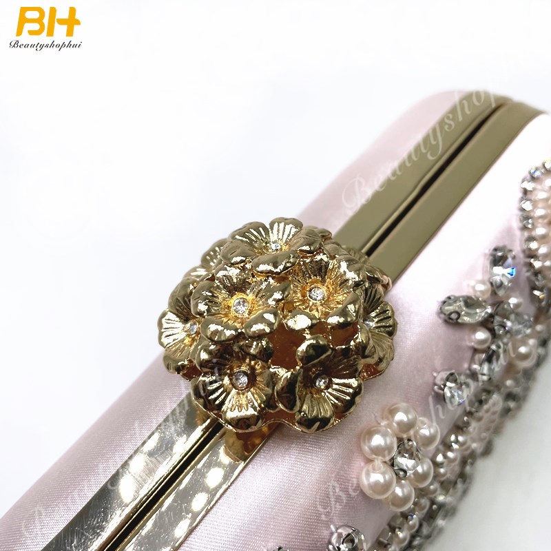 Ví Cầm Tay Đính Hạt Kim Cương Giả Thời Trang Nữ Dự Tiệc 2022