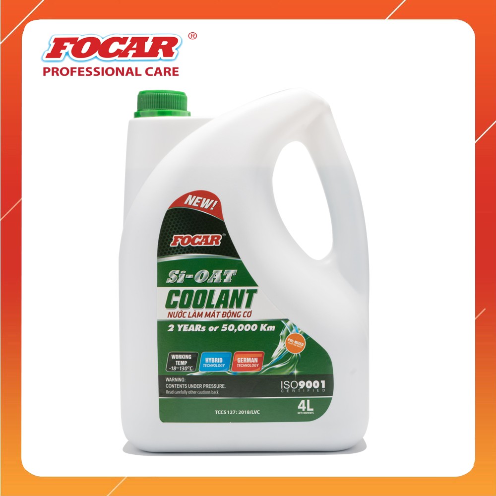 Nước làm mát động cơ ô tô Focar Green Coolant 4L