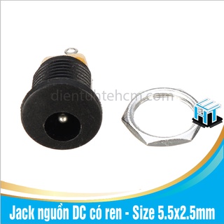 Set  Jack nguồn DC có ren - Size 5.5x2.5mm ( DC-022)