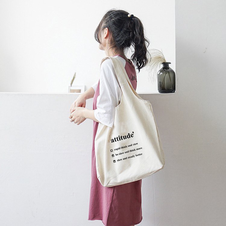 [Mã FAMAYMA giảm 10K đơn 50K] Túi tote vải Canvas đeo vai phong cách Ulzzang, vải bố form Unisex Vintage - TT02