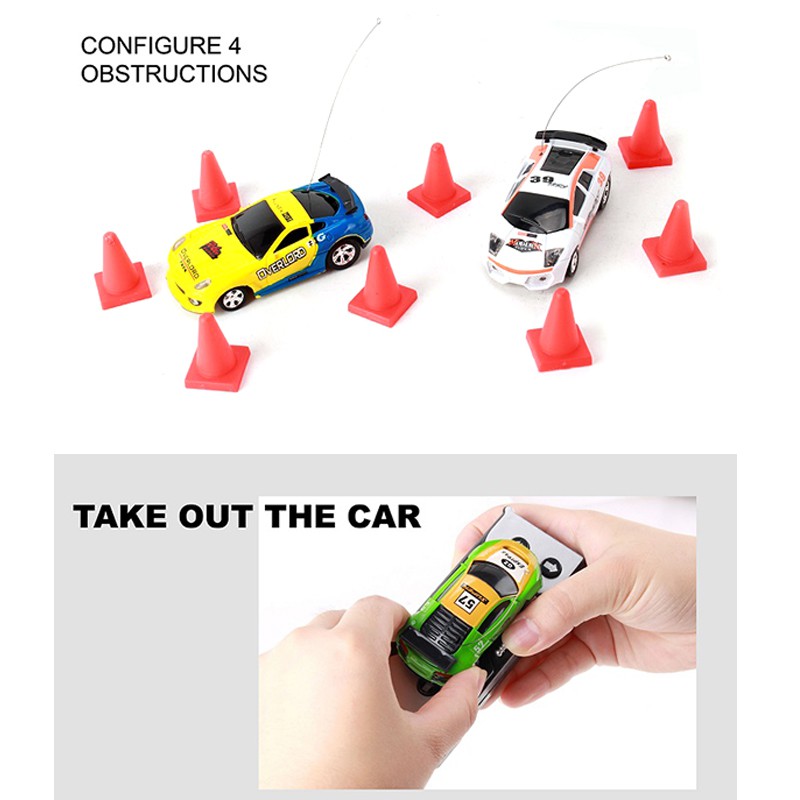 Xe hơi Mini RC trong lon Coke điều khiển từ xa Micro 4 tần số đồ chơi cho trẻ em có 8 màu