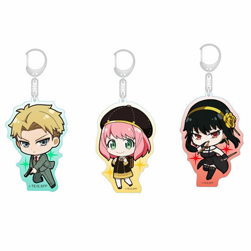 Móc Khóa Nhựa Acrylic Hình Hoa SPY×FAMILY Loid Anya Yor