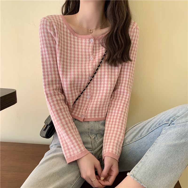 Áo dệt kim mỏng dáng rộng tay dài thời trang Hàn Quốc