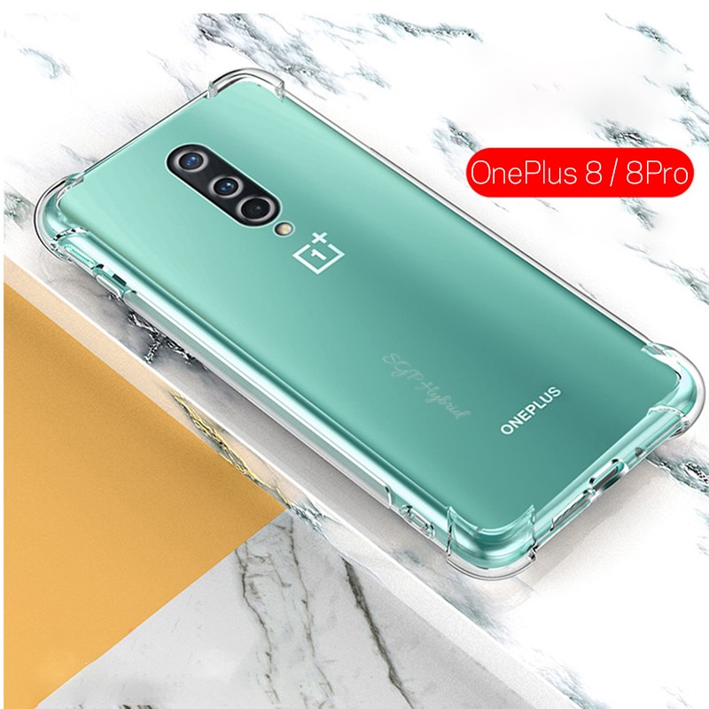 Ốp điện thoại silicon màu trong suốt chống rơi vỡ dành cho Oneplus 8 7 7t 6t Pro