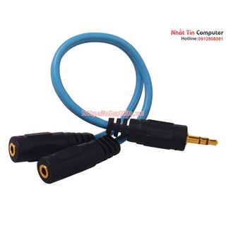 Cáp chia 2 cổng Audio 3.5mm dài 20cm Dtech DT-6236