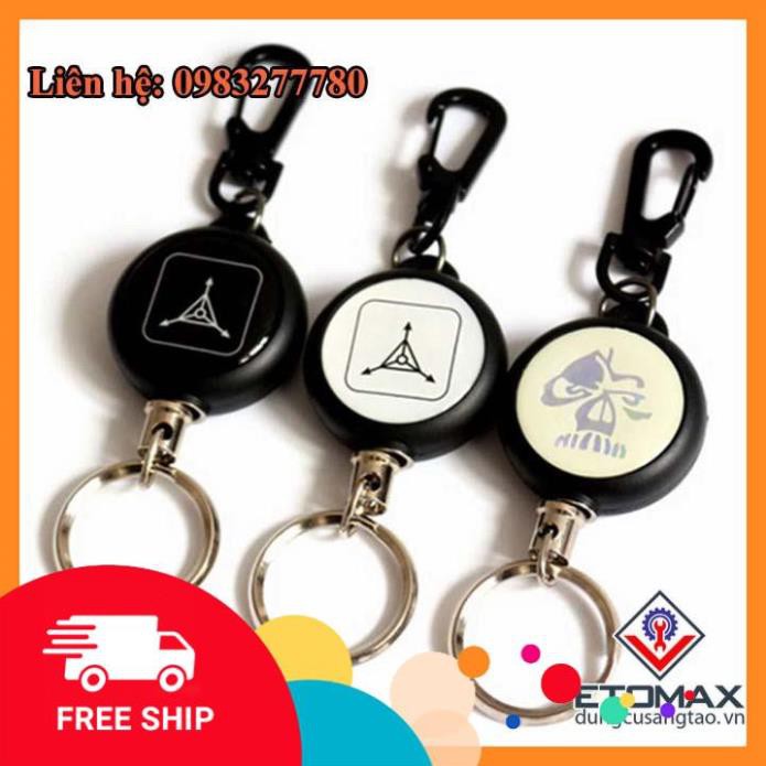 Móc khóa dây rút kim loại ET3-Tặng 10 cây chọc sim Etomax cao cấp.