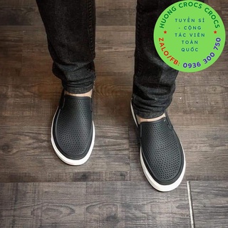 GIÀY NHỰA CROCS CITILANE ROKA SLIP ON CHO NAM MÀU ĐEN XUẤT XỊN FULL BOX
