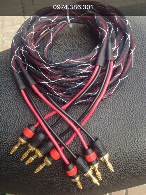 Cặp dây loa đã hoàn thiện 5m 2 vế kết hợp Jack bắp chuối