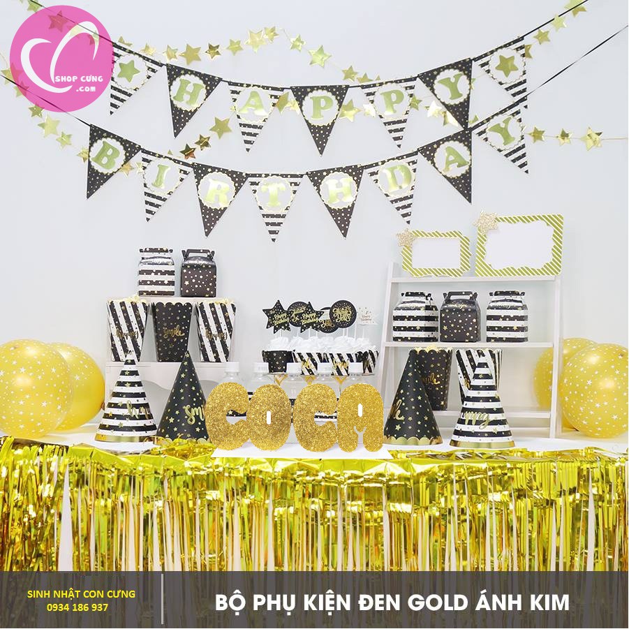 Chữ cái kim tuyến để bàn - Chữ kim tuyến tên bé để bàn sinh nhật sang chảnh 1