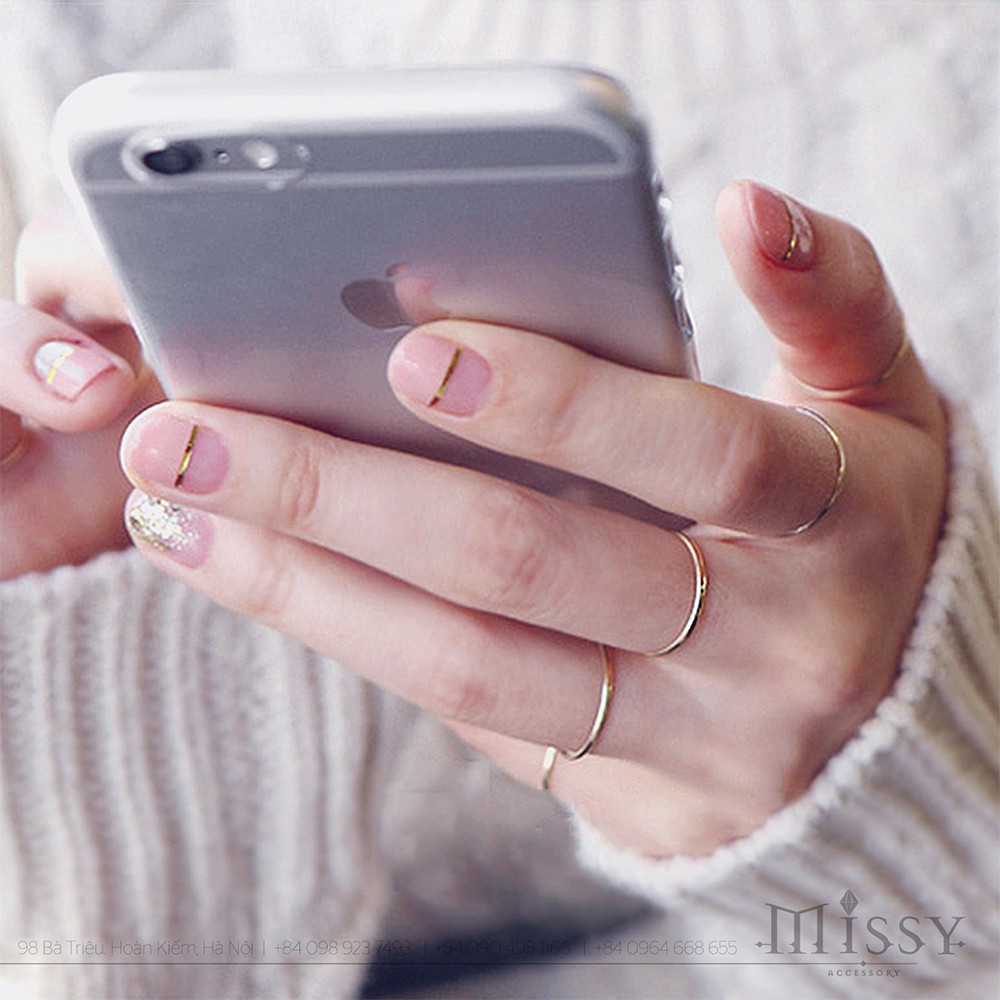 Nhẫn midi trơn Jestina Red