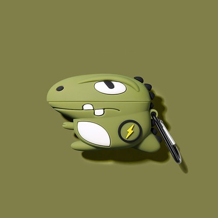 [Tặng Kèm Móc Treo] Case Vỏ Bọc Airpods Pro Khủng Long Tia Chớp Bằng Silicon Dẻo