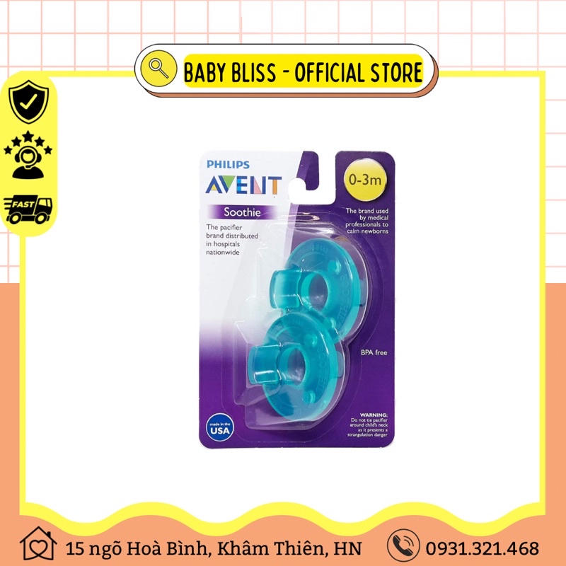 |Hàng Mỹ - Đủ Bill| Núm ti giả Avent chống vẩu cho bé