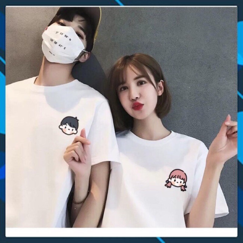 Áo đôi dễ thương thun cotton loại 1 đủ màu size giá 2 áo