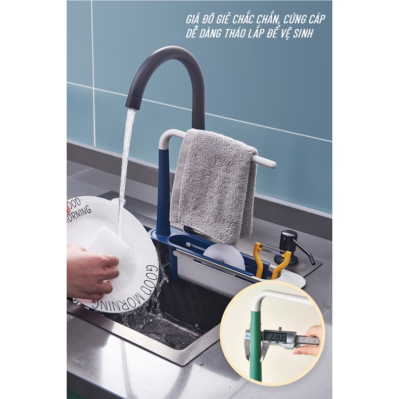 Kệ để đồ rửa bát, giá treo khăn có lỗ thoát nước tiện dụng
