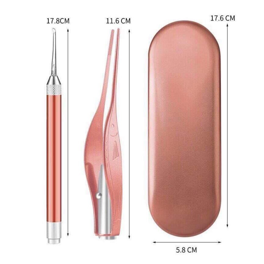 ⛔GIADUNGDUYLONG⛔ Bộ lấy ráy tai có đèn (LOẠI HỘP ĐỒNG)