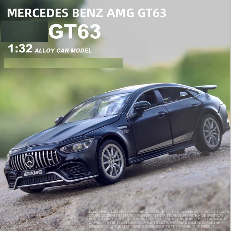 Đồ chơi trẻ em xe mô hình ô tô Mercedes AMG GT63 tỉ lệ 1:32 xe bằng kim loại có âm thanh và đèn