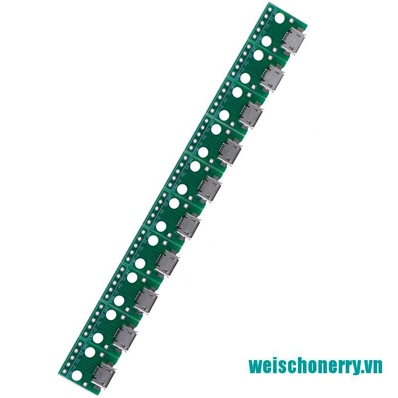 Weischoenrry◑Set 10 Đầu Chuyển Đổi MICRO USB Sang DIP 5Pin Female