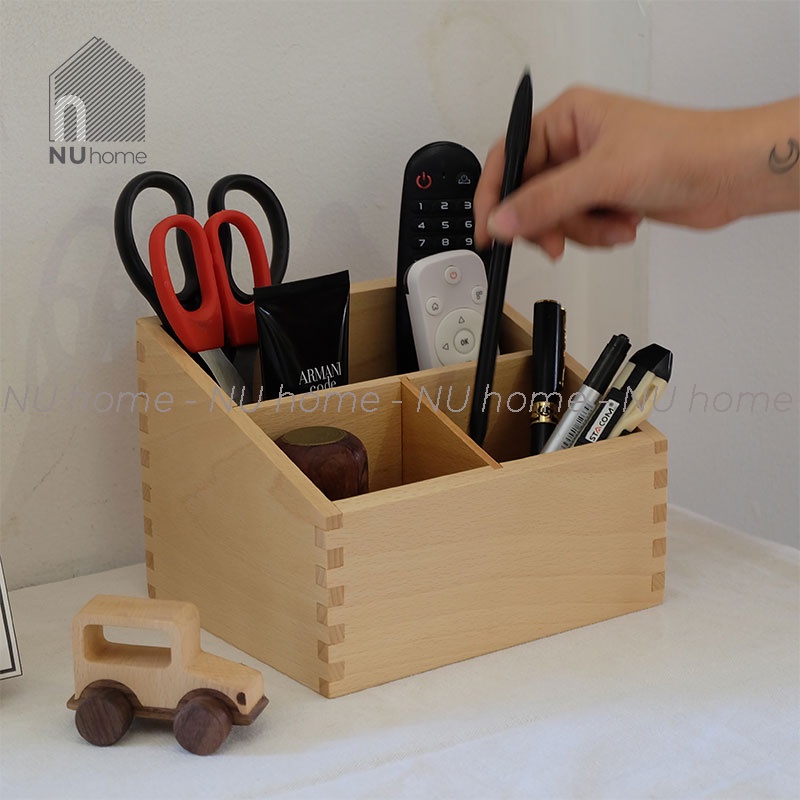 nuhome.vn | Hộp đựng remote - Remi, hộp đựng bút vật dụng đa năng được thiết kế đơn giản bằng chất liệu gỗ cao cấp