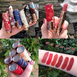 Set son lì chạm khắc HENGFANG vỏ vàng thêu hoa văn cổ trang nội địa trung, son màu sắc đa dạng giá rẻ